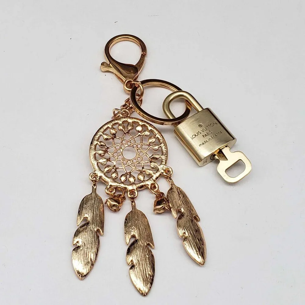 Louis Vuitton Gold Padlock Key 🔒 Authentic LV Charm + Unbranded Keychain